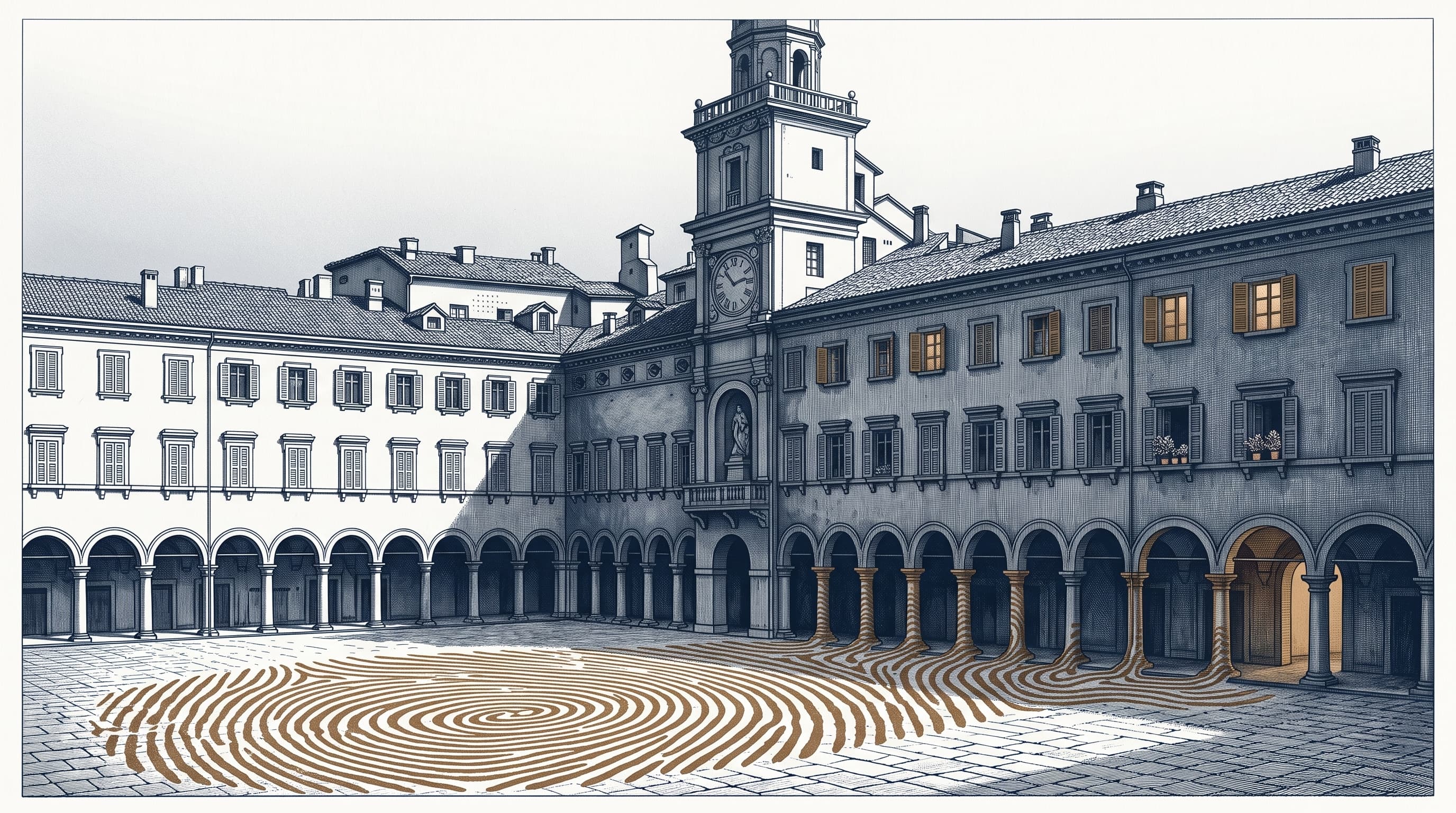 Modena, piazza Grande, incisione